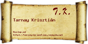 Tarnay Krisztián névjegykártya
